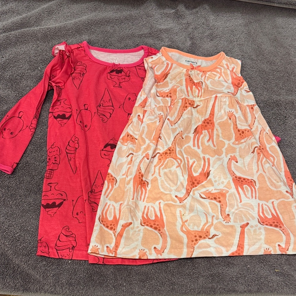 Carter's Girls' Nightgowns in Red and Orange Prints
